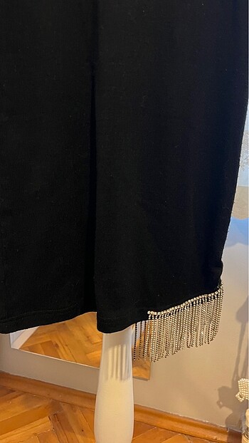 xs Beden Zara model taşlı triko mini elbise