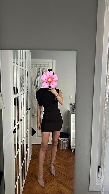 ZARA Kahverengi Drapeli Elbise