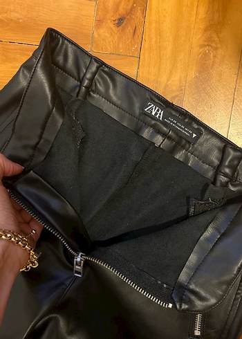 Zara Siyah Deri Pantolon - Görsel 4