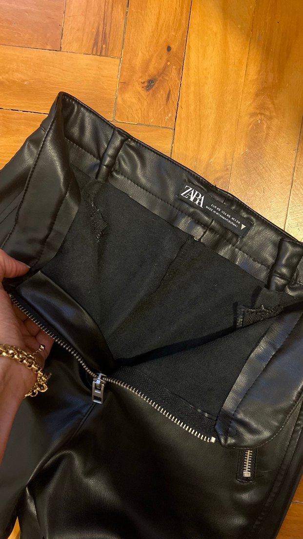 Zara Siyah Deri Pantolon - Görsel 4