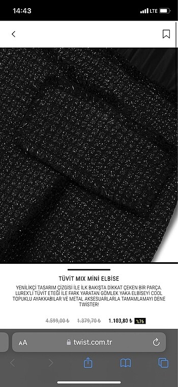 Twist Siyah elbise mevsimlik