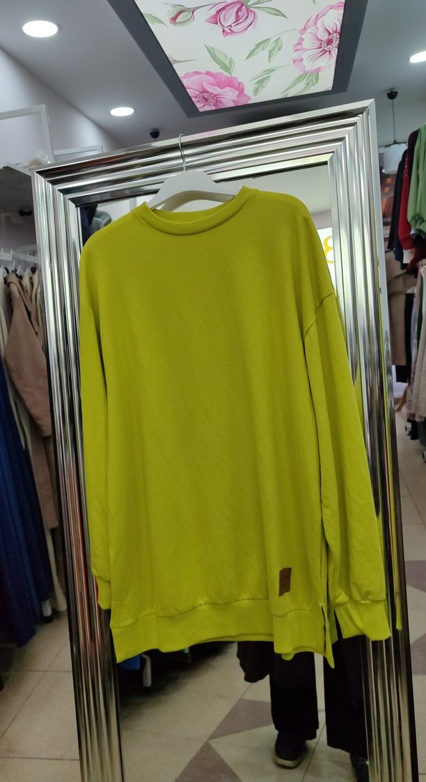 Sarı Kadın Oversize Sweatshirt levidor - Görsel 2