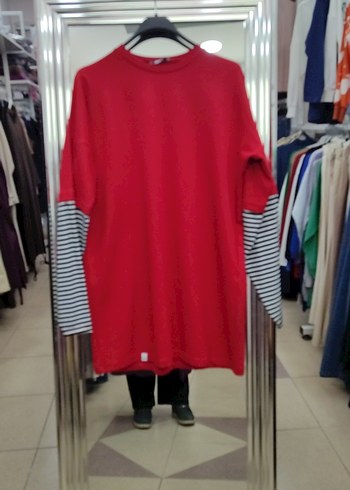 kol çizgili geniş kalıp tunik ceylan otantik - Görsel 2