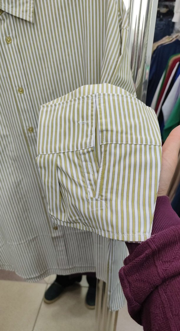 Bej Çizgili Uzun Kollu Kadın Gömlek ketche - Görsel 4