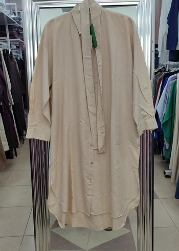 Bej Uzun Kollu Salaş Tunik - Görsel 4