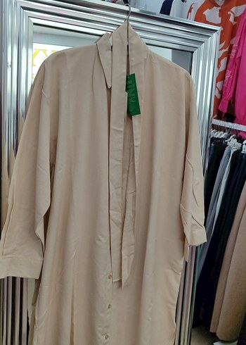 Bej Uzun Kollu Salaş Tunik - Görsel 3