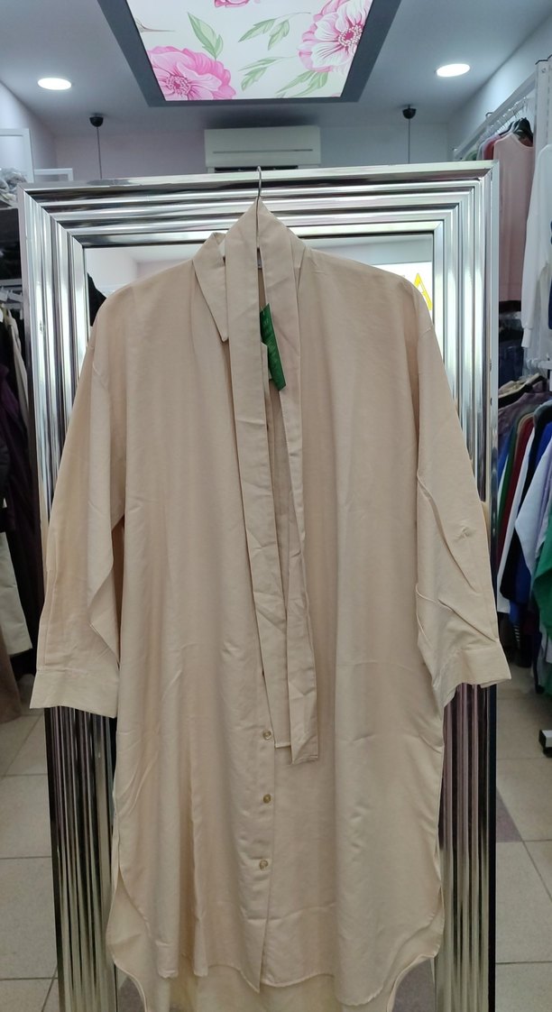 Bej Uzun Kollu Salaş Tunik - Görsel 2