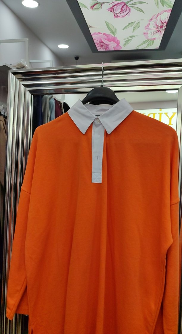 portakal rengi Oversize Polo Tişört mycity - Görsel 2