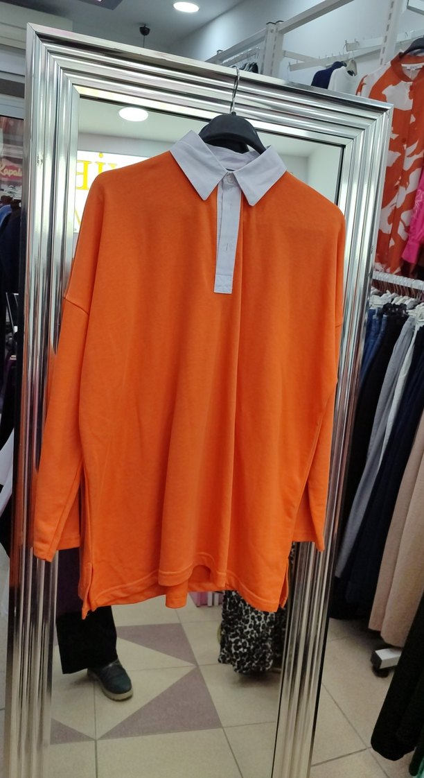 portakal rengi Oversize Polo Tişört mycity - Görsel 3