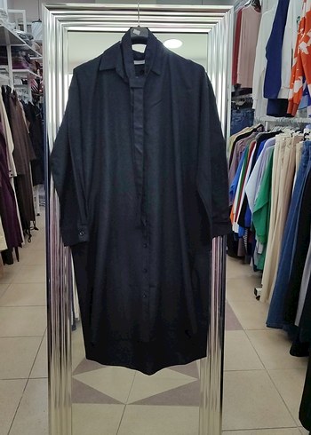 Kadın Siyah Uzun Düğmeli gömlek ceylan otantik - Görsel 2