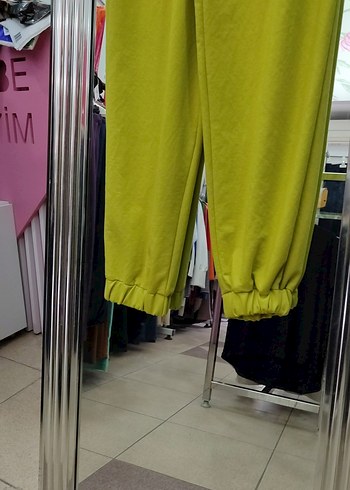 Kadın Yeşil Rahat Kesim bilek lastikli Pantolon levidor - Görsel 4