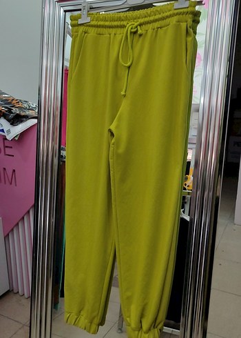 Kadın Yeşil Rahat Kesim bilek lastikli Pantolon levidor - Görsel 3