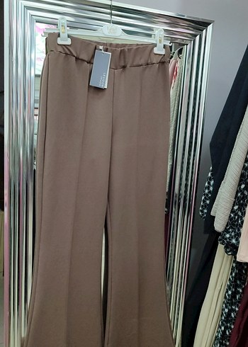 toprak rengi İspanyol paça yüksek bel eşofman altı levidor - Görsel 5