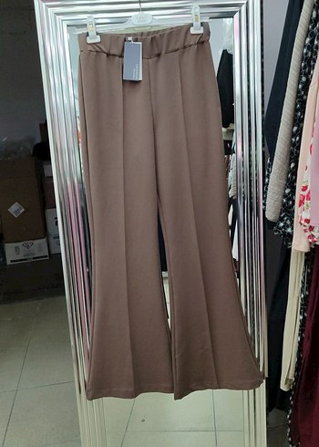 toprak rengi İspanyol paça yüksek bel eşofman altı levidor - Görsel 6