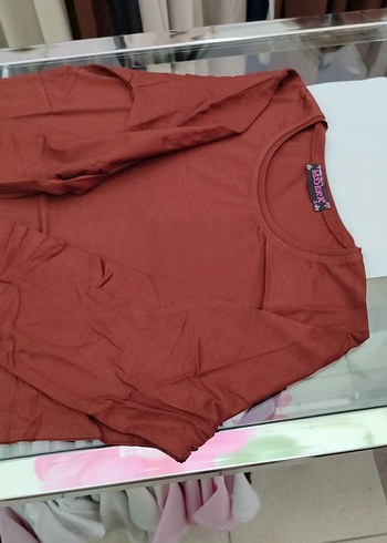 açık kahverengi Uzun Kollu Basic Kadın badi ledeka - Görsel 4