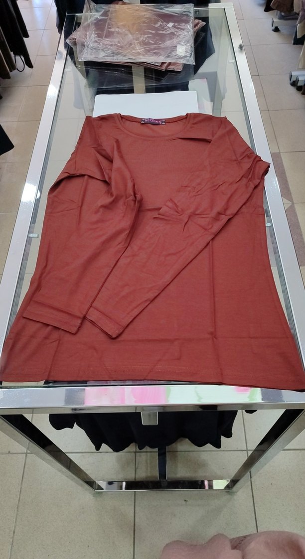 açık kahverengi Uzun Kollu Basic Kadın badi ledeka - Görsel 2