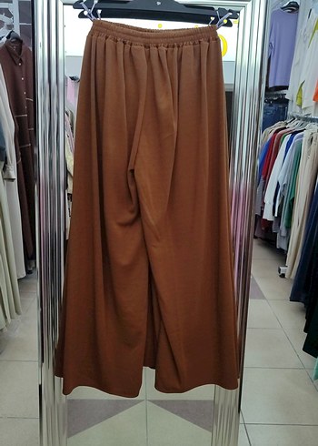 hardal Pilili Bol Kesim Kadın pantolon kuşaklı ve beli lastikli - Görsel 4