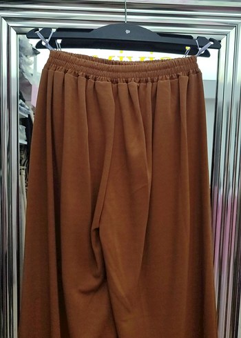 hardal Pilili Bol Kesim Kadın pantolon kuşaklı ve beli lastikli - Görsel 5