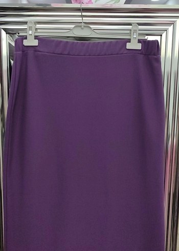 Kadın Mor Uzun Düz kalem Etek - Görsel 3