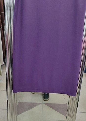 Kadın Mor Uzun Düz kalem Etek - Görsel 4