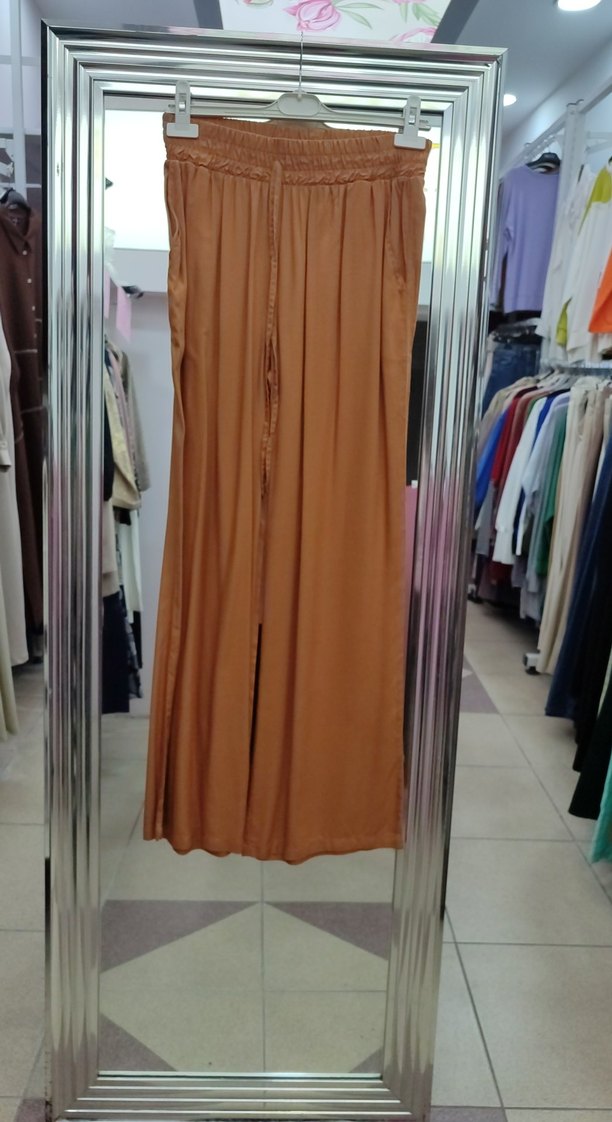 hardal Parlak Salaş Kadın Uzun Kumaş Pantolon allday - Görsel 4