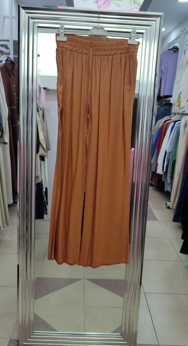 hardal Parlak Salaş Kadın Uzun Kumaş Pantolon allday - Görsel 5