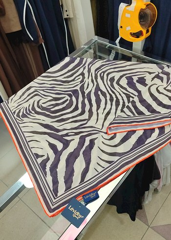 patlıcan mor'u pamuk eşarp levidor - Görsel 2