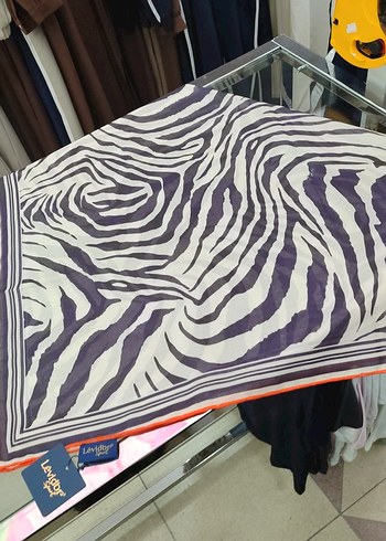 patlıcan mor'u pamuk eşarp levidor - Görsel 5