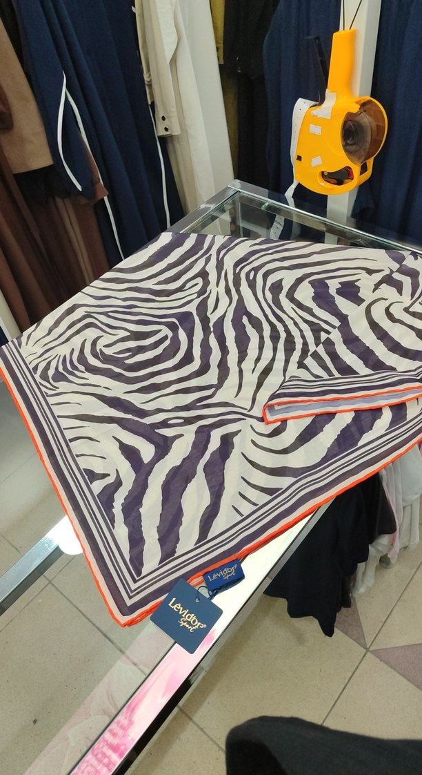 patlıcan mor'u pamuk eşarp levidor - Görsel 2