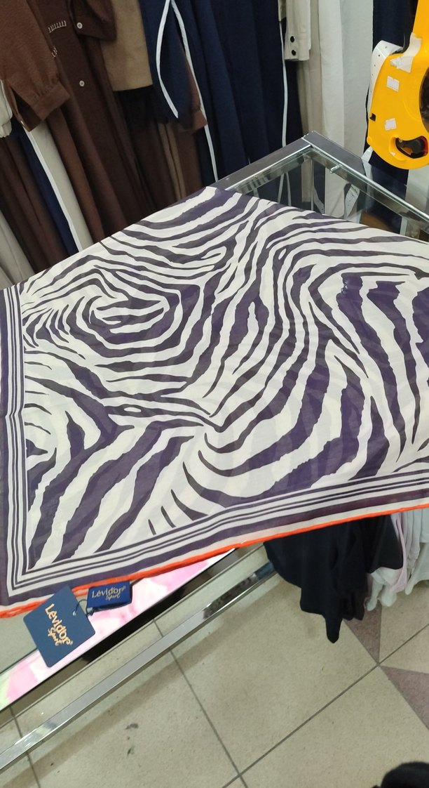 patlıcan mor'u pamuk eşarp levidor - Görsel 5