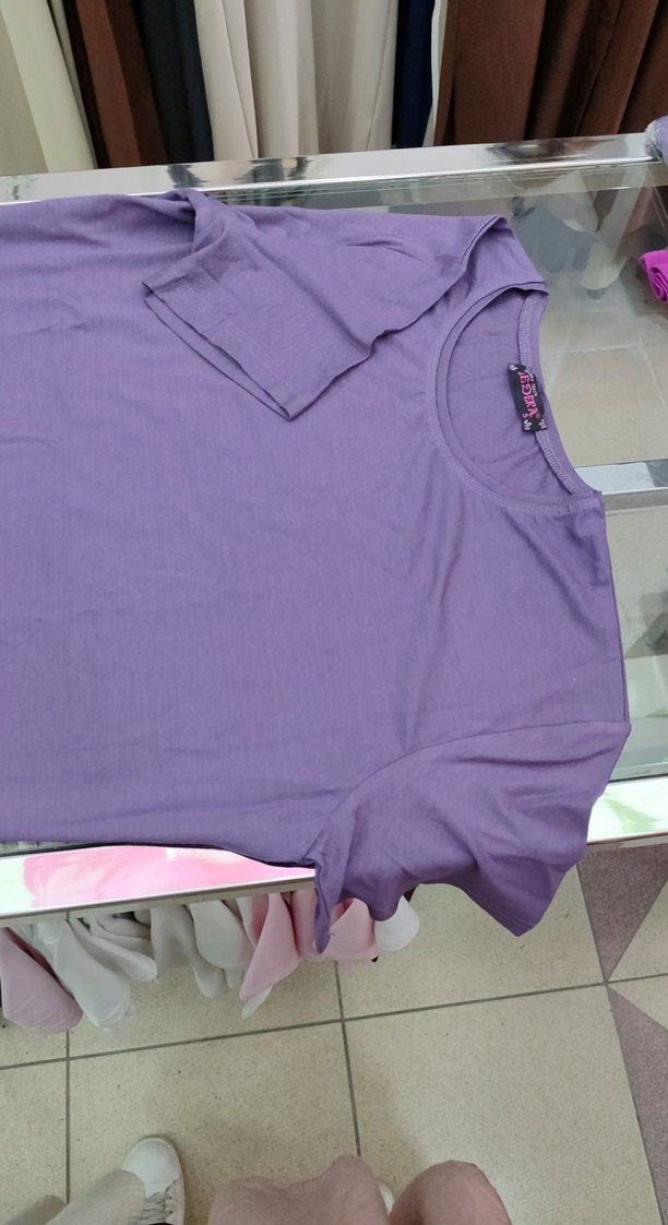 Mor Kısa Kollu Basic Tişört ledeka - Görsel 3