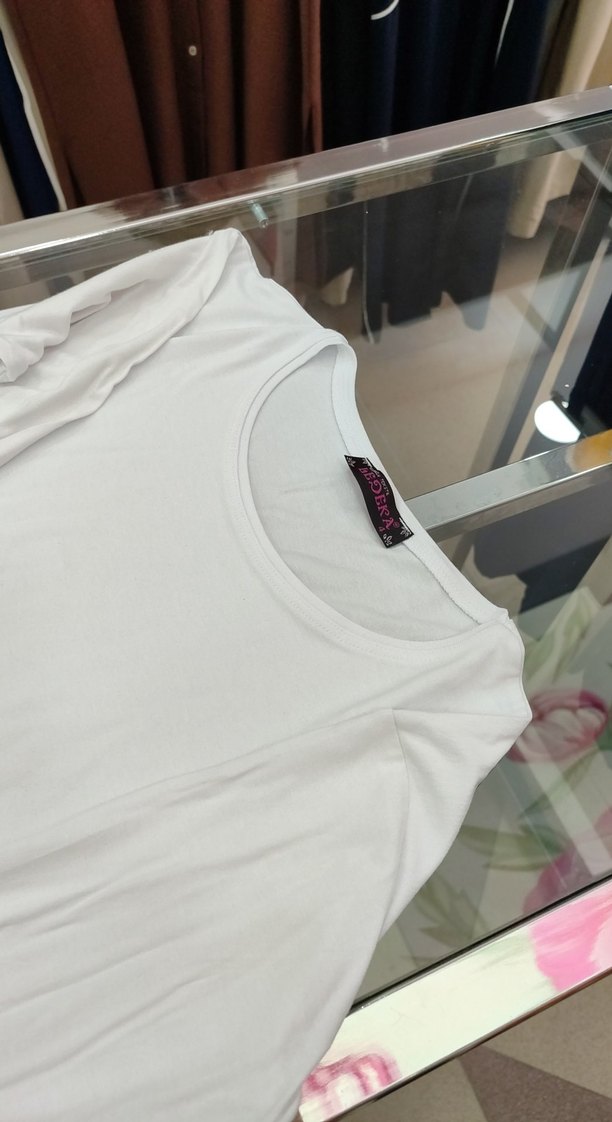 Beyaz Uzun Kollu Kadın Basic Tişört ledeka - Görsel 4