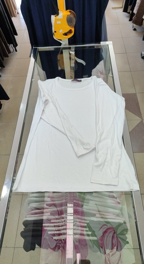 Beyaz Uzun Kollu Kadın Basic Tişört ledeka - Görsel 2