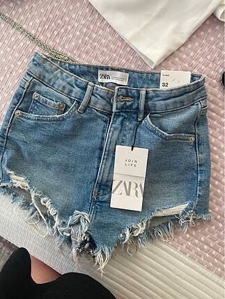Zara kot denim şort
