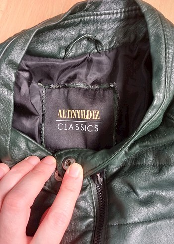 Altınyıldız Altin Yildiz Classics Koyu Yesil Deri Ceket