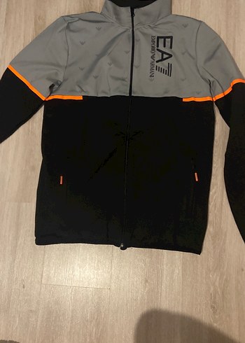 Emporio Armani Ea7 Emporio Armani Sportif Gri Siyah Fermuarli Ceket