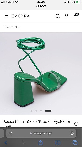 40 Beden yeşil topuklu sandalet