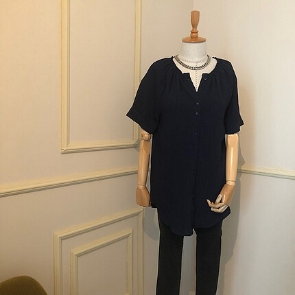 Marks & Spencer Orjinal marka etiket kesik lacivert bluz tunik