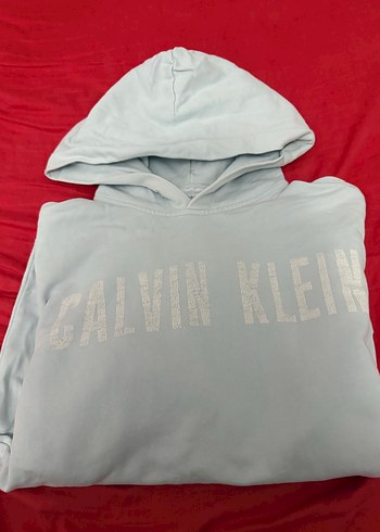 Calvin Klein Acik Mavi Kapusonlu Sweatshirt