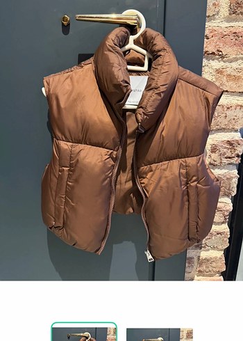 Bershka Siklik Ve Sicaklik Kahverengi Sisme Yelek