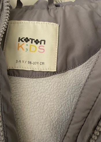 Koton Kids Gri Kapusonlu Cocuk Montu