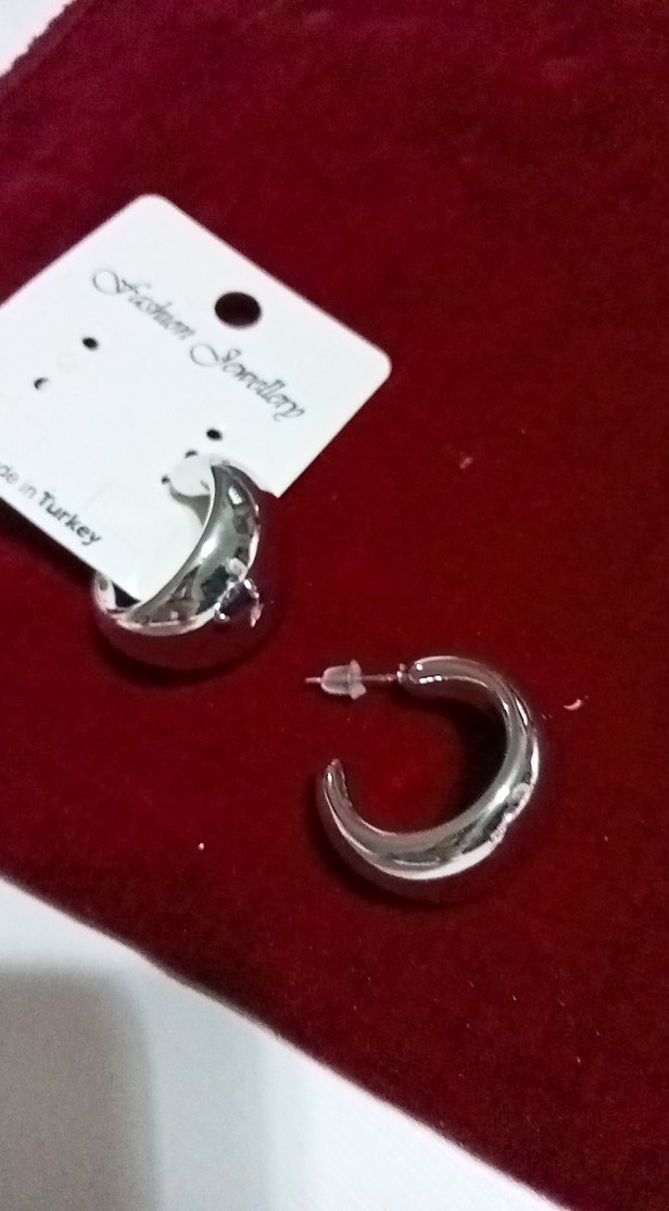 çelik Orta boy kalinKadın Küpe - Görsel 3