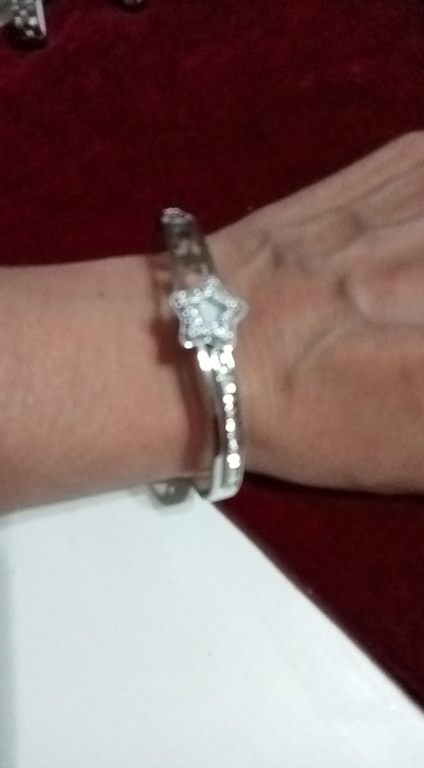 Yıldız ve taş Detaylı Beyaz Kadın Bileklik - Görsel 3