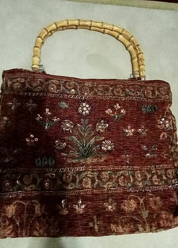 Otantik tahta saplı çanta 