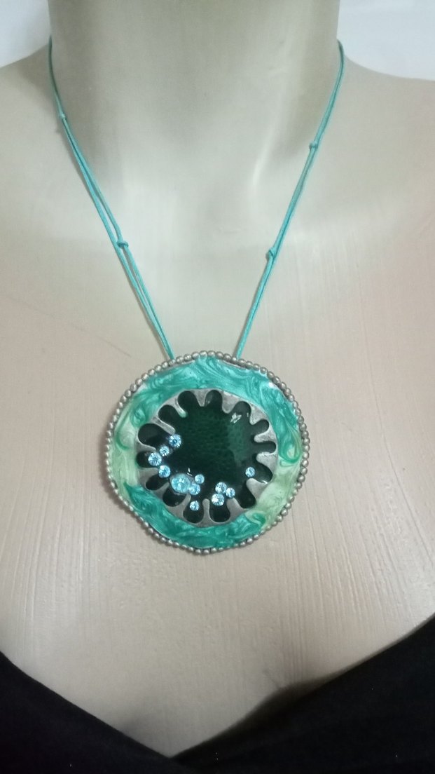 Boncuklu Turkuaz Bohem Kolye ve Küpe Seti - Görsel 2