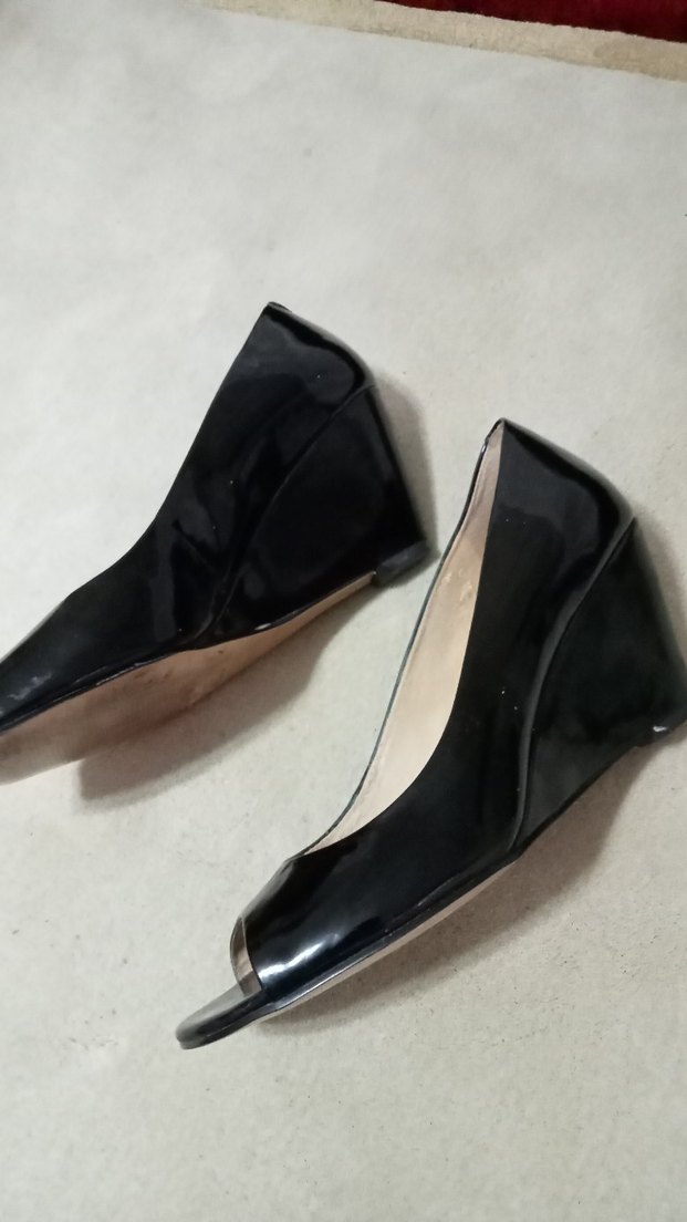 Siyah Rugan dolgu topuk Kadın Ayakkabı - Görsel 4