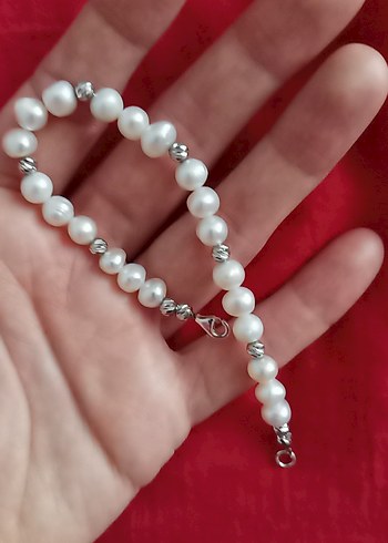 Accessorize  Zarif İnci Ve Gumus Detayli Bileklik