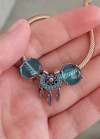 Pandora Mavi Oval Kabaşon Murano charm