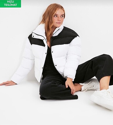 xs Beden beyaz Renk Trendyolmilla mont