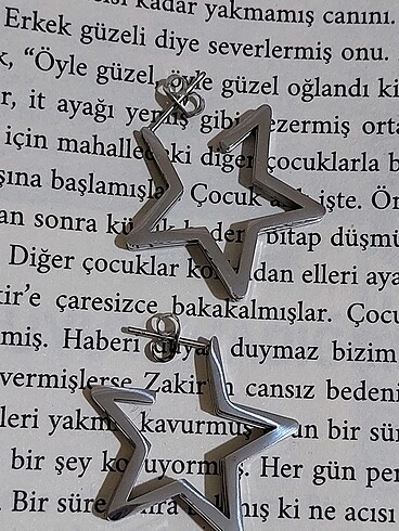  Beden Yıldız silver çelik küpe